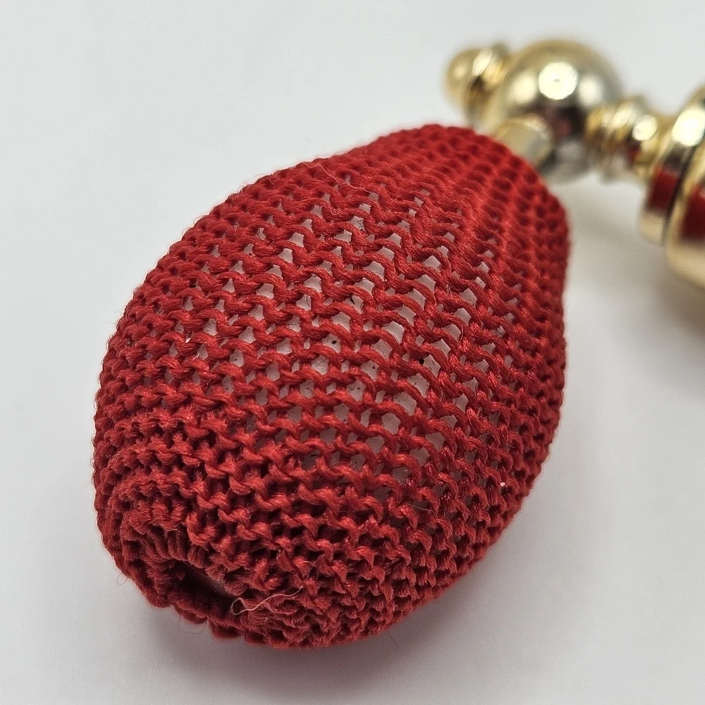 VINTAGE Handmade Venetian Glass Rainbow Candy Striped Mini Puff Atomizer Italy